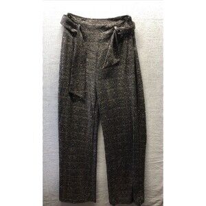 Valentine Womens Wide Leg Pants Bronze Glitter Sequin Belt Disco Glam Party